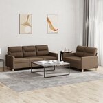 vidaXL Ensemble de canapés 2 Pièces avec coussins Marron Tissu