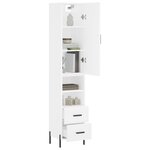 vidaXL Buffet haut Blanc 34 5x34x180 cm Bois d'ingénierie
