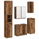 vidaXL Ensemble de mobilier de salle de bain 5 Pièces Bois ancien