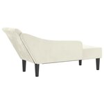 vidaXL Chaise longue avec coussins crème velours
