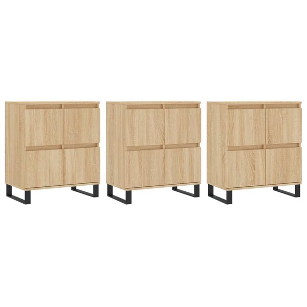 vidaXL Buffets 3 Pièces Chêne sonoma Bois d'ingénierie