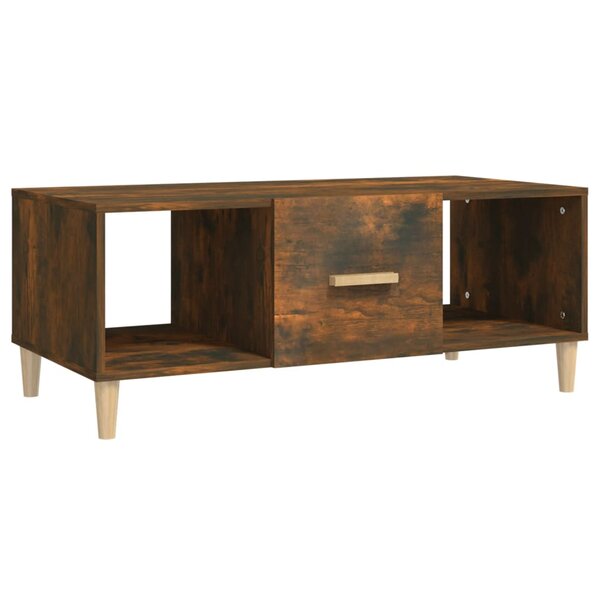 vidaXL Table basse chêne fumé 102x50x40 cm bois d'ingénierie