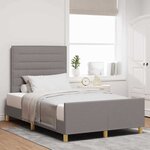 vidaXL Cadre de lit avec tête de lit Taupe 120 x 190 cm tissu