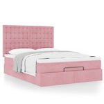 VidaXL Cadre de lit ottoman avec matelas rose 140x200 cm velours