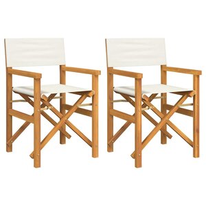 vidaXL Chaises de metteur en scène pliantes lot de 2 Bois teck massif