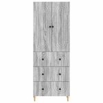 vidaXL Ensemble de Meubles 2 Pièces Sonoma gris 66 x 34 5 x 90 cm