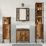 vidaXL Ensemble de mobilier de salle de bain avec étagère 4 Pièces Marron