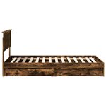 vidaXL Lit de Rangement Chêne fumé 100 x 200 cm Bois d'ingénierie