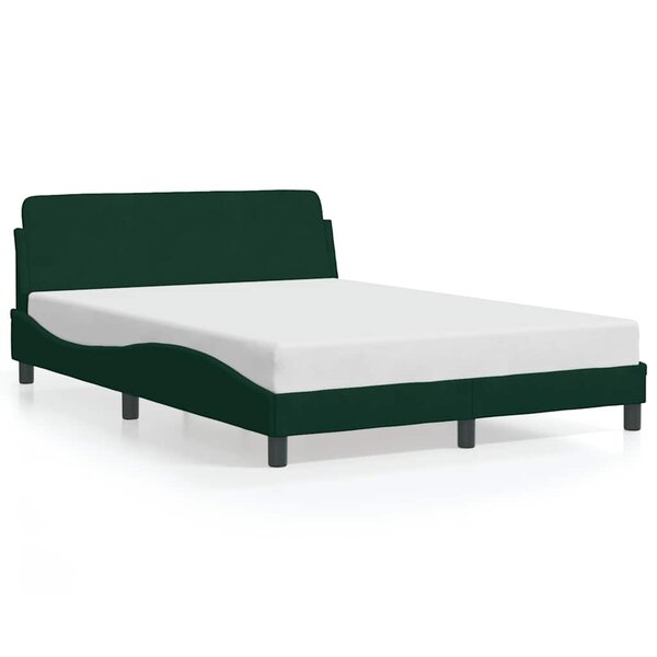 vidaXL Cadre de lit Dover vert foncé 120x200 cm velours