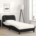 vidaXL Lit avec matelas Hvar noir 80x200 cm similicuir
