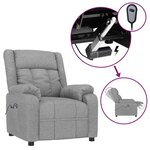 vidaXL Fauteuil inclinable électrique Gris clair Tissu
