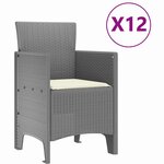 vidaXL Ensemble de salle à manger pour jardin avec coussin Gris clair