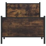 vidaXL Cadre de lit en métal sans matelas chêne fumé 75x190 cm