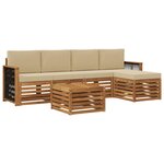 vidaXL Ensemble de canapés d'extérieur 6 pc Naturel et Beige