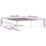 vidaXL Cadre de lit chêne fumé 160x200 cm bois d'ingénierie