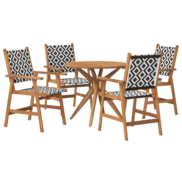 vidaXL Ensemble à manger de jardin 5 Pièces Bois d'acacia solide