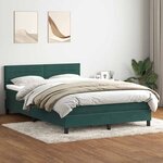 vidaXL Sommier à lattes de lit et matelas vert foncé 140x210cm velours