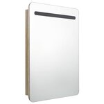 vidaXL Armoire de salle de bain à miroir LED chêne 60x11x80 cm