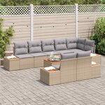 vidaXL Ensemble de canapé de jardin 9 Pièces Beige Poly rotin