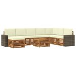vidaXL Ensemble de canapés d'extérieur 9 pc Naturel et Crème