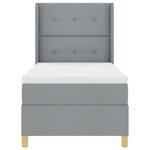 Lit Box Spring vidaXL avec Matelas & Lumière LED Gris clair 80x200 cm Tissu