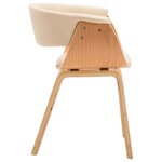 vidaXL Chaises à manger lot de 6 crème bois courbé et similicuir