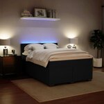 vidaXL Sommier à lattes de lit et matelas Noir 160x200 cm Velours