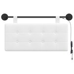 vidaXL Tête de lit suspendue Avec lumière LED Blanc Tissu