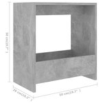 vidaXL Table d'appoint Gris béton 50x26x50 cm Aggloméré