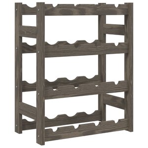 vidaXL Casier à bouteilles pour 16 bouteilles gris bois pin solide