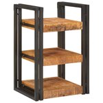 vidaXL Table de chevet Marron et noir Bois de mangue massif