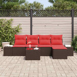 vidaXL Ensemble de canapé de jardin 6 Pièces Marron polyrotin