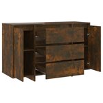 vidaXL Buffet avec 3 tiroirs chêne fumé 120x41x75 cm bois d'ingénierie
