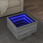 vidaXL Table d'appoint et LED sonoma gris 40x40x30cm bois d'ingénierie