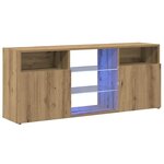 vidaXL Meuble TV avec lumières LED chêne artisanal bois d'ingénierie