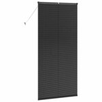 vidaXL Store de Fenêtre avec des rideaux Noir Aluminium