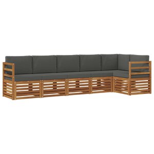 vidaXL Ensemble de canapés d'extérieur 6 pc Naturel et Anthracite