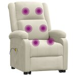vidaXL Fauteuil de massage Crème Velours