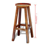vidaXL Tabouret de bar Bois de récupération massif