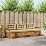 vidaXL Ensemble de canapés d'extérieur 3 Pièces Naturel et Beige