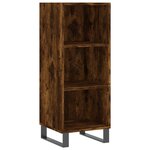 vidaXL Buffet haut Chêne fumé 34 5x34x180 cm Bois d'ingénierie