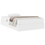 vidaXL Lit avec rangement et matelas avec matelas 2 Pièces Blanc Cuir