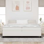 vidaXL Lit à ressorts Crème 200 x 200 cm Tissu en velours côtelé