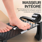ACROPAQ Repose Pied Bureau ergonomique Antidérapant- Fonction de massage- 6 hauteurs réglables- Plate-forme Extra large 42 cm