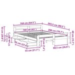 vidaXL Cadre de lit sans matelas cire marron 160x200cm bois pin massif