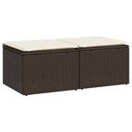 vidaXL Salon de jardin avec coussins 2Pièces marron résine tressée acacia
