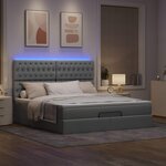 VidaXL Cadre de lit ottoman et matelas gris clair 160x200cm tissu