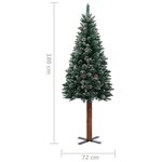 vidaXL Sapin de Noël mince pré-éclairé et boules vert 180 cm