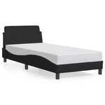 vidaXL Cadre de lit avec tête de lit Noir 90x200 cm Tissu
