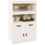 vidaXL Buffet haut Blanc 67x40x108 5 cm Bois massif de pin
